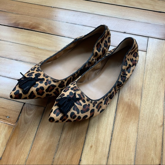 J. Crew Shoes - NWT Pointy Leopard Calf Hair Flats by J. Crew